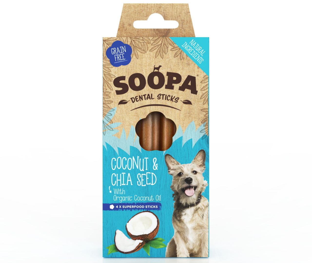 Sticks dentaires Soopa - Noix de Coco et Graines de Chia