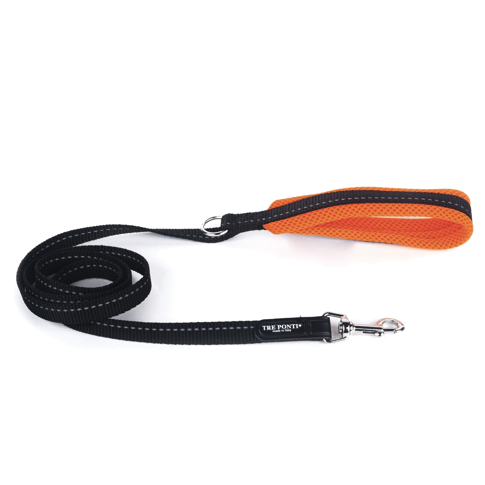 Laisse Tre Ponti Poignée en mousse - Orange fluo
