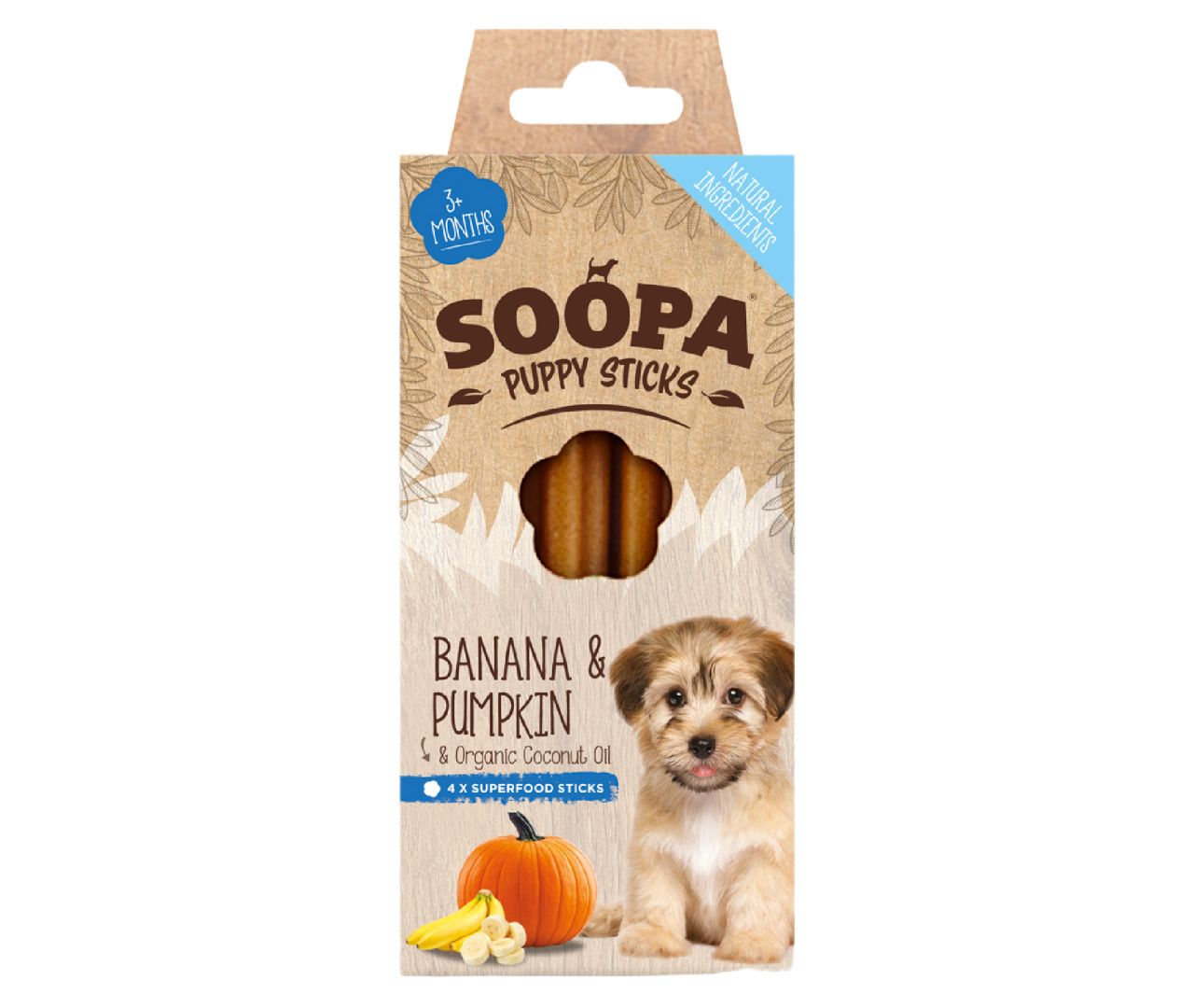 Sticks dentaires Soopa - PUPPY - Banane et Potiron