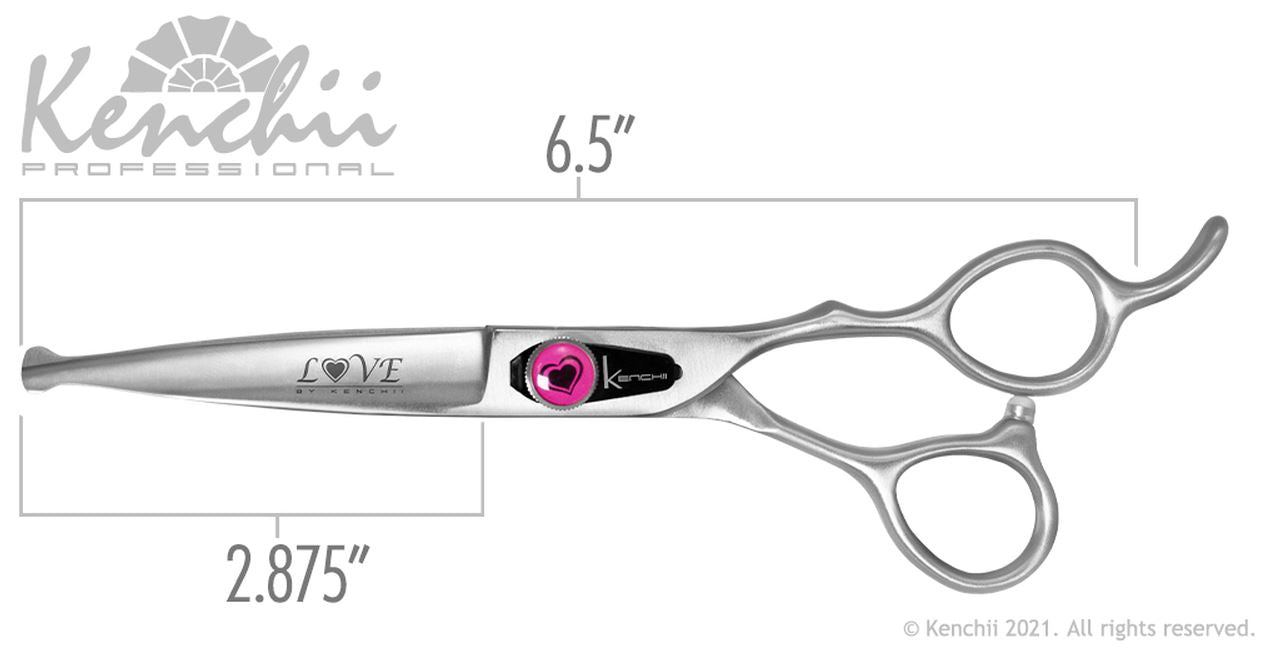 KENCHII - LOVE -  Ciseaux Pointe Ronde - droit - 6,5" / 16.5 cm