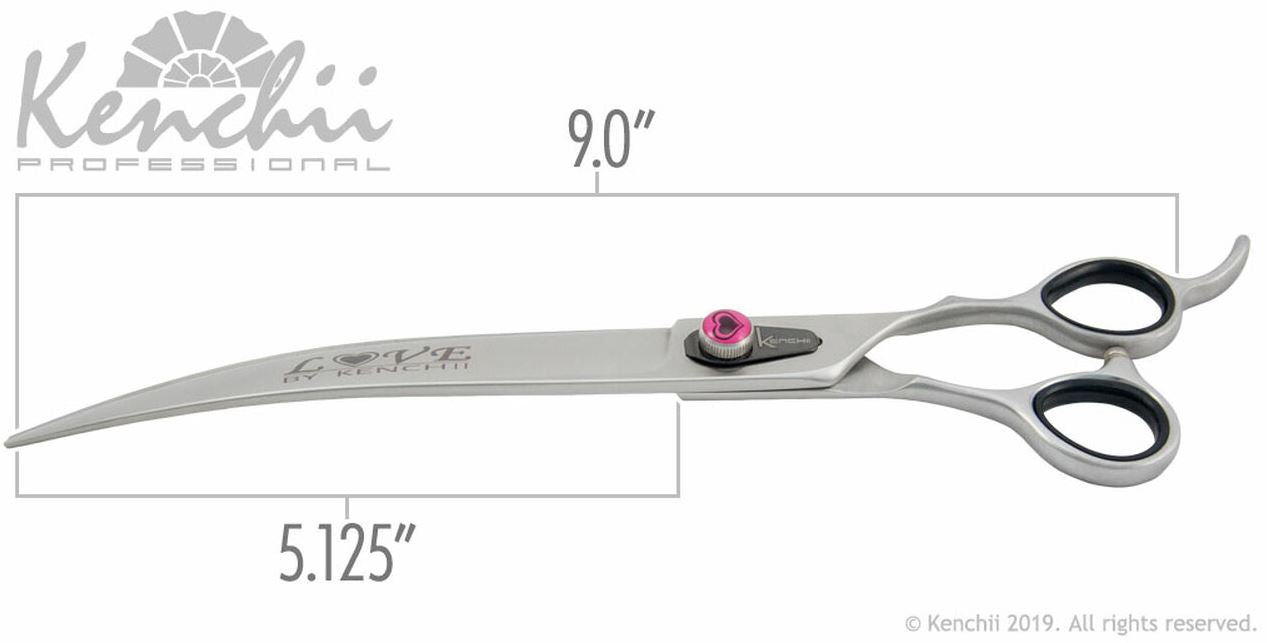 KENCHII - LOVE - Ciseaux courbes 9" / 23 cm